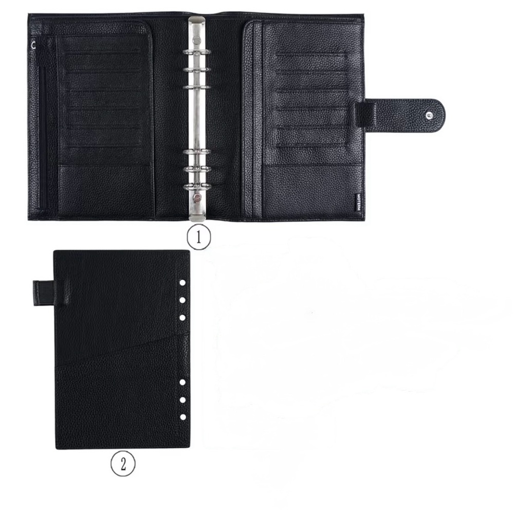 MOTERM A5 Luxe Rings Planner Leather Binder Organizer Pebble Black 30mm Ring - Picture 3 of 13